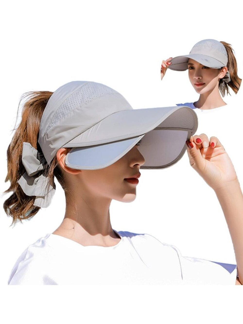 Wide Brim Sun Visor Hat for Women - Golf, Beach, Tennis, Garden, Sun Protection